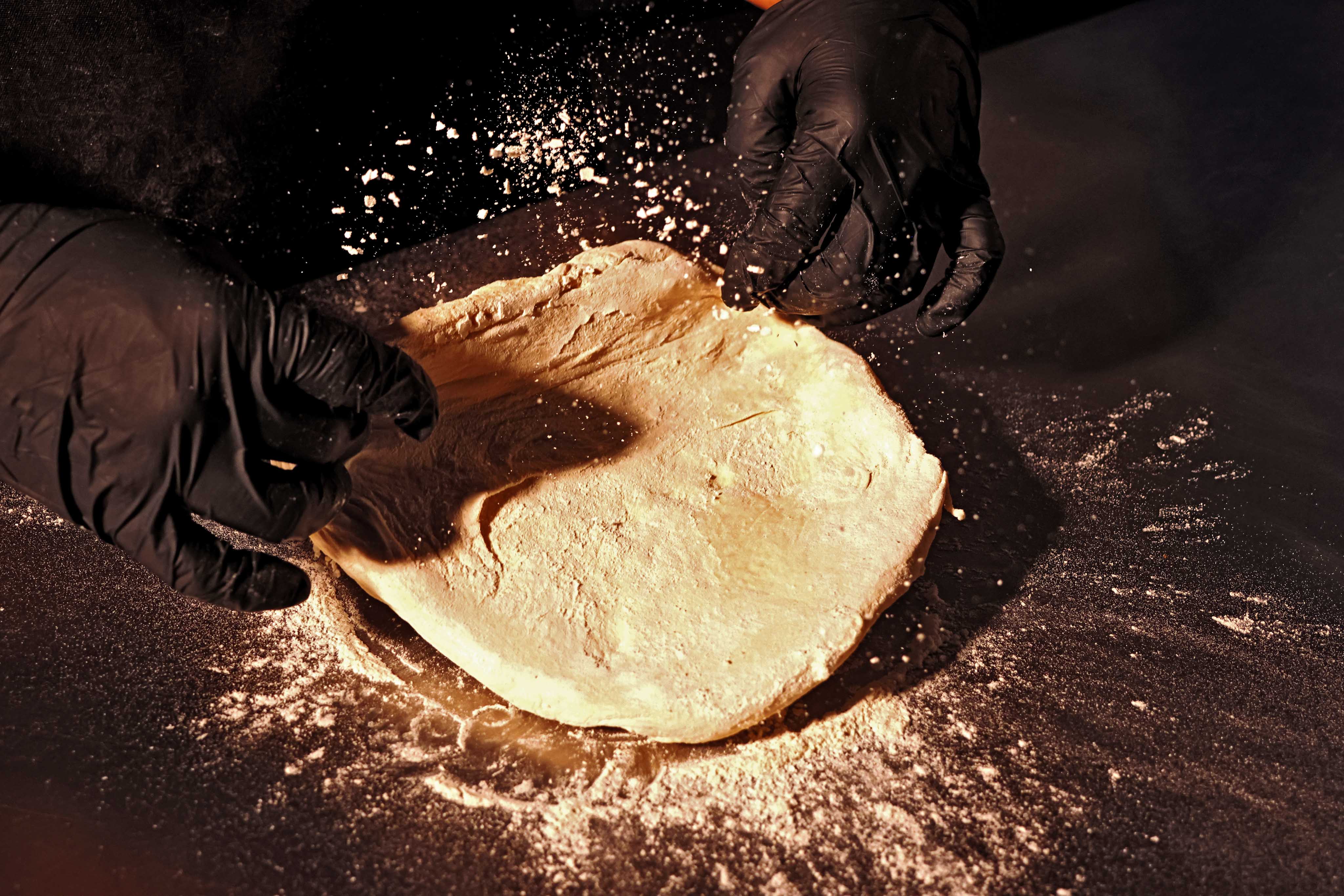 Masa artesanal de pizza